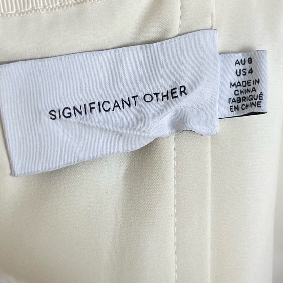 Significant Other Lucile Bridal Strapless Satin Gown with Train Bone White 4, S - Picture 16 of 16